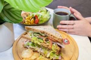 Sandwich and salad.
