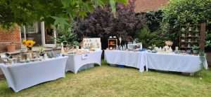 Tables at craft market.