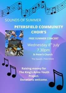 Sounds of Summer, Petersfield Community Choir concert poster.